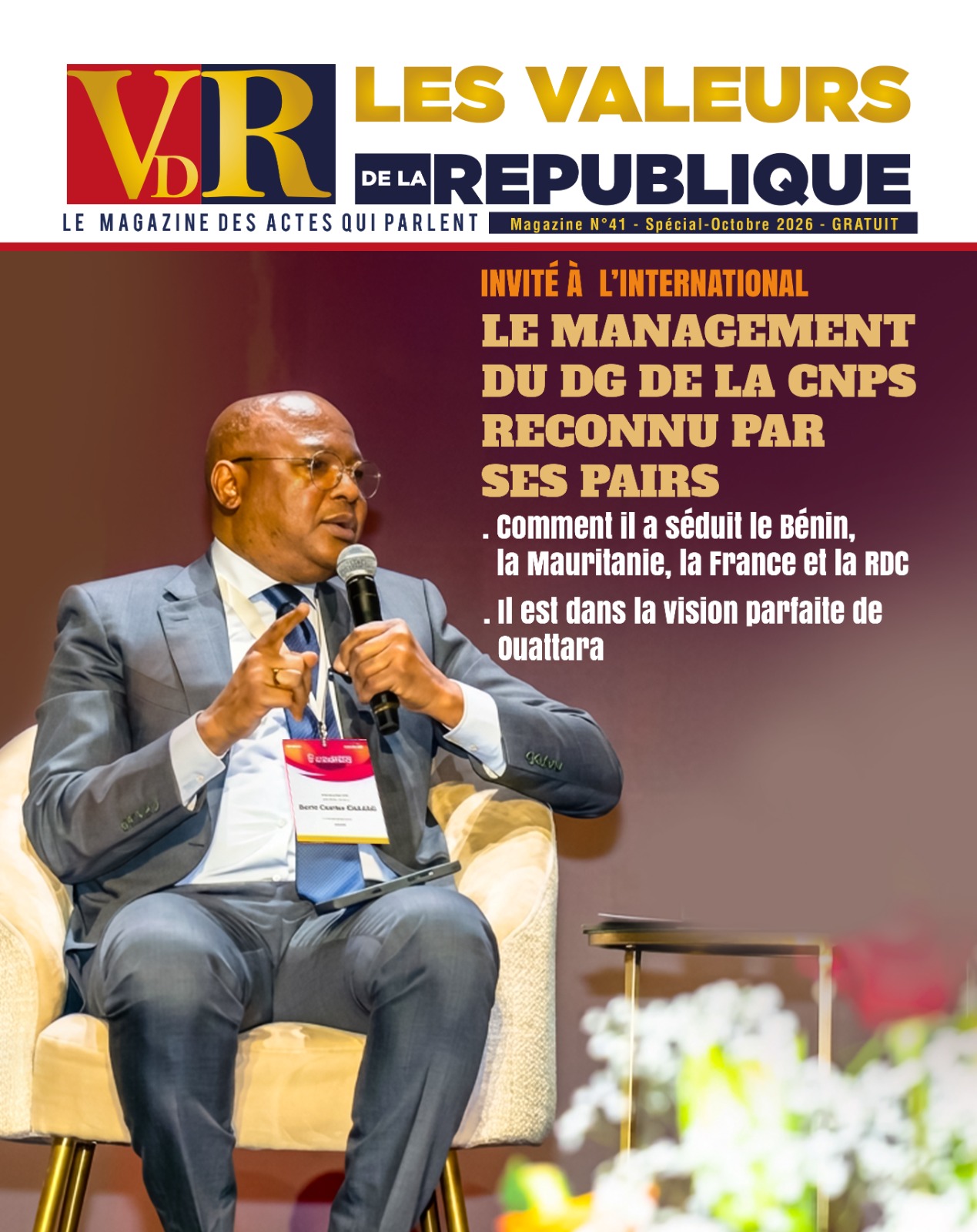 Magazine « Les Valeurs de la République » :Les performances du DG de la Cnps mises en lumière